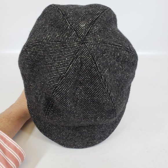 Eugenia Kim Newsboy Cap Tweed Texture Ear Flaps Grey Black main image 8